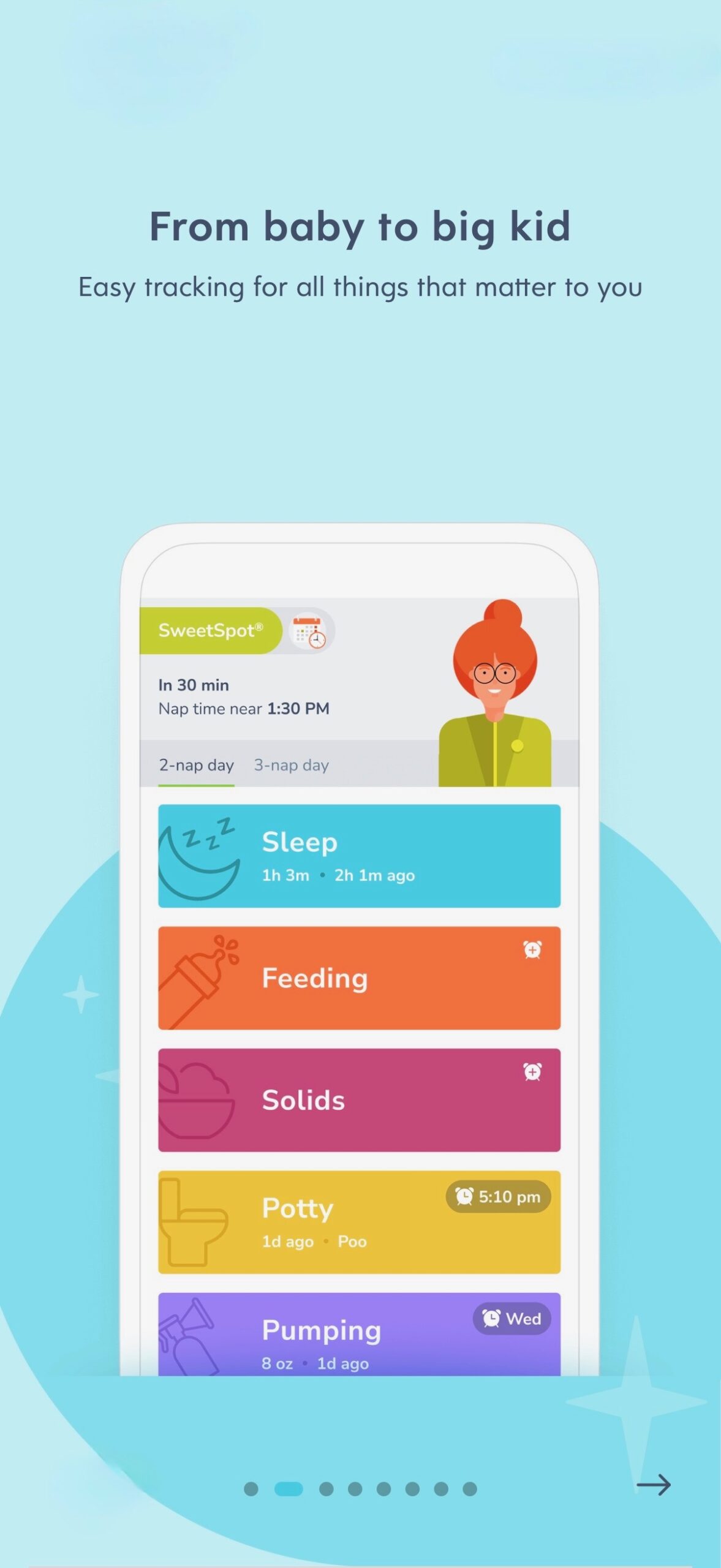 Huckleberry app tracking dashboard
