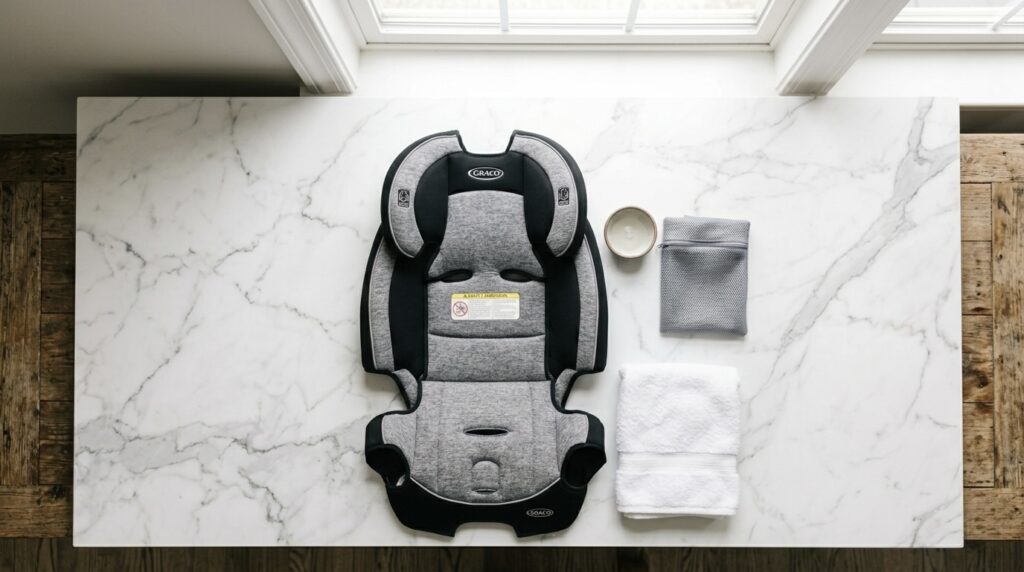 Graco 4Ever DLX Cover removed from seat