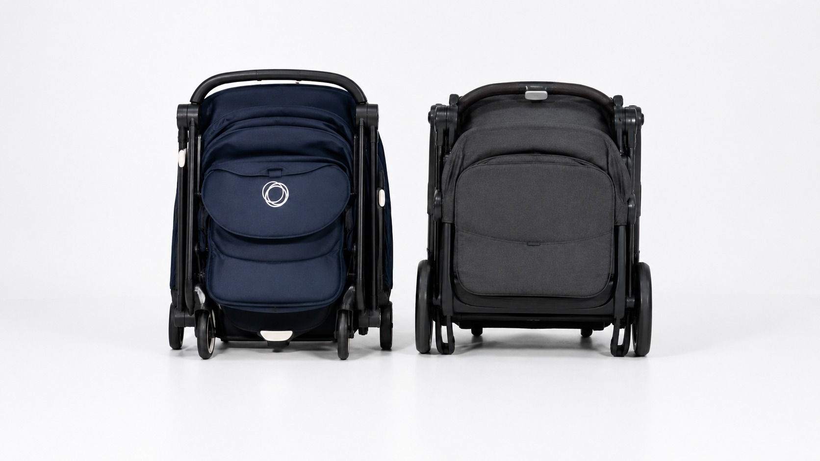 Bugaboo Butterfly vs UPPAbaby Minu V3: Which Travel Stroller Is Right for You? Parent lifting compact travel stroller into airplane overhead bin at airport gate
