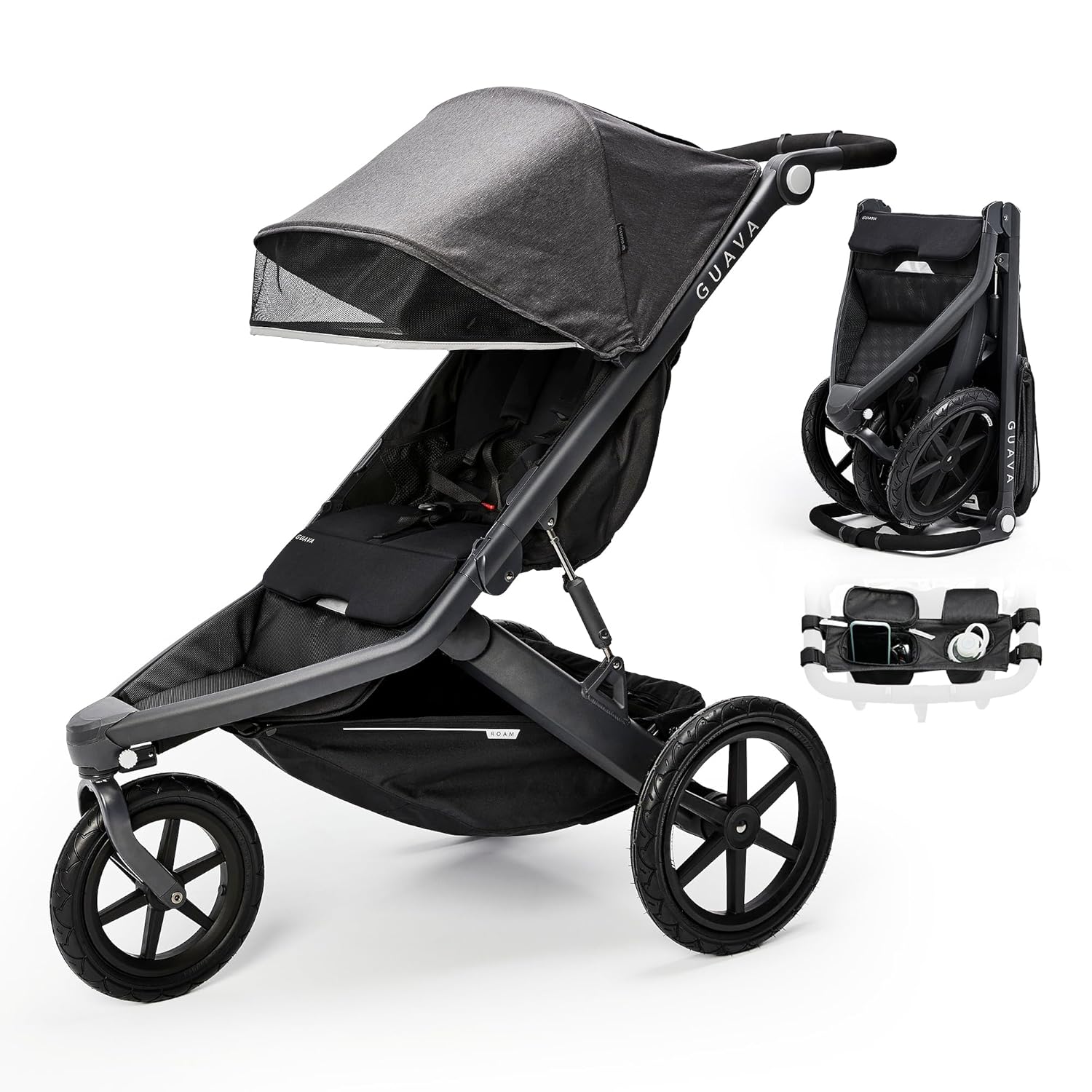 Guava Family Roam compact fold stroller on a gravel path