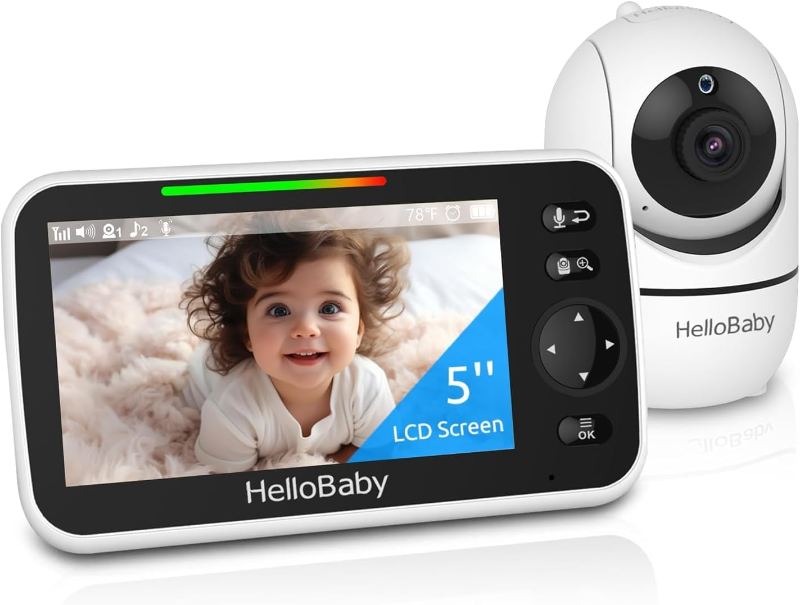 Best Baby Monitors Without WiFi: Privacy-First Picks for 2026 HelloBaby HB6550 5-inch baby monitor showing nursery camera feed