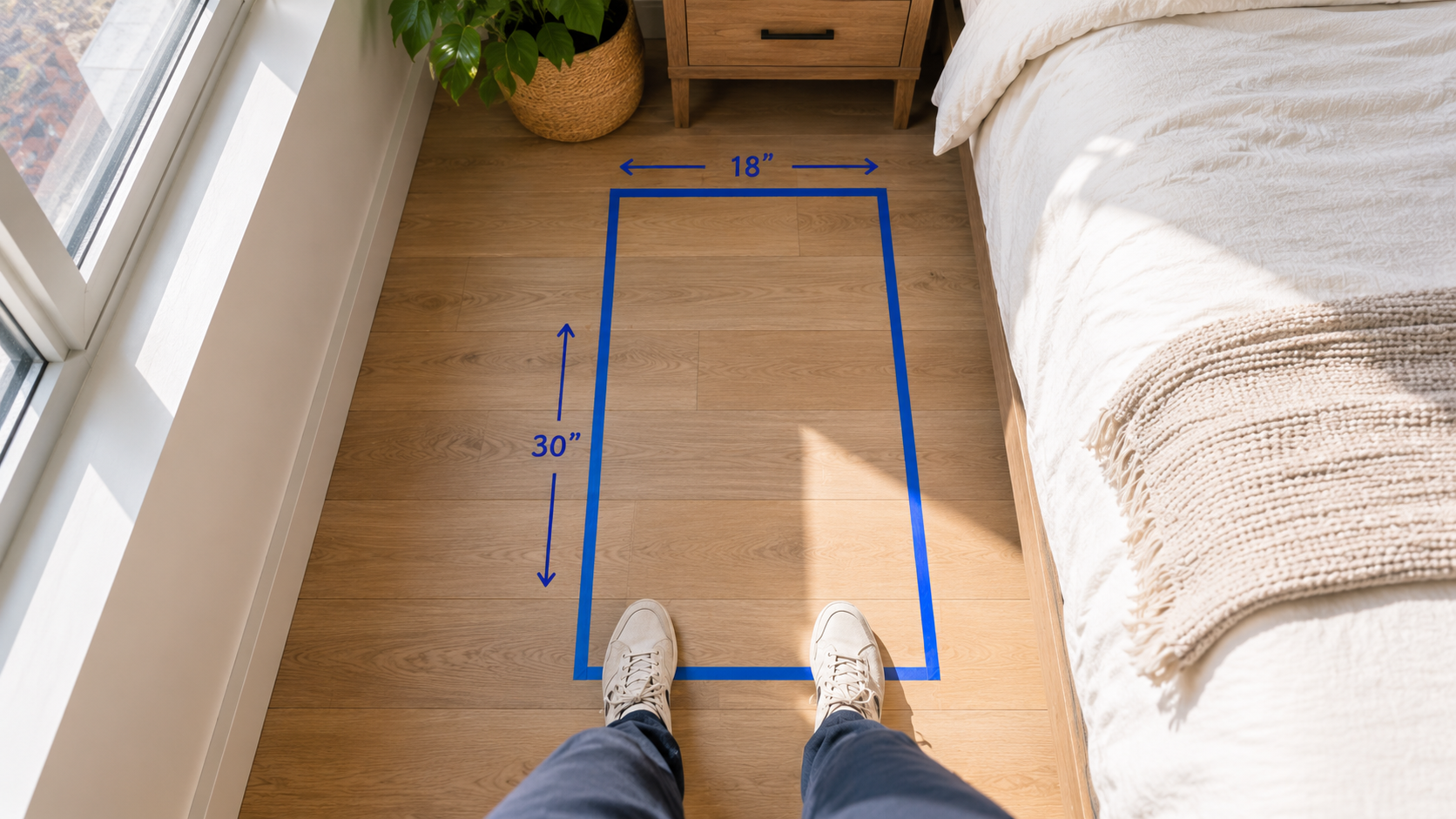 testing best bassinets for small spaces floor footprint with painter