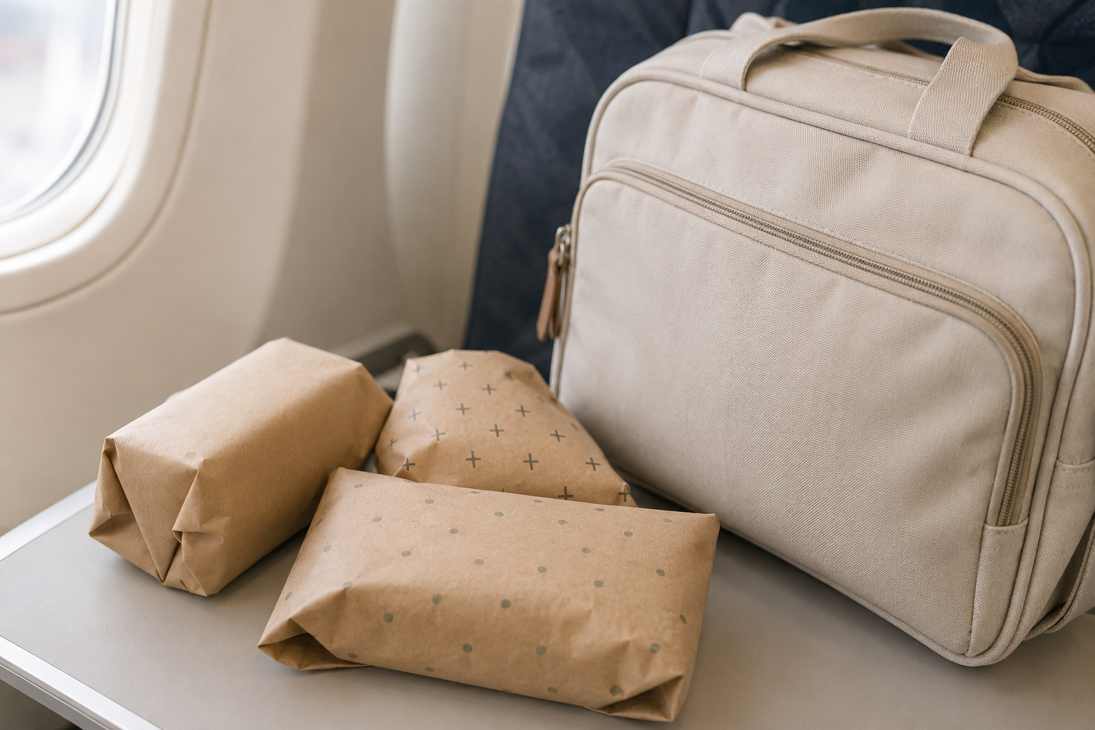 What Toys Keep an 18-Month-Old Quiet on a Plane? (The Wrapping Paper Trick) Wrapped toys for plane travel with an 18-month-old toddler