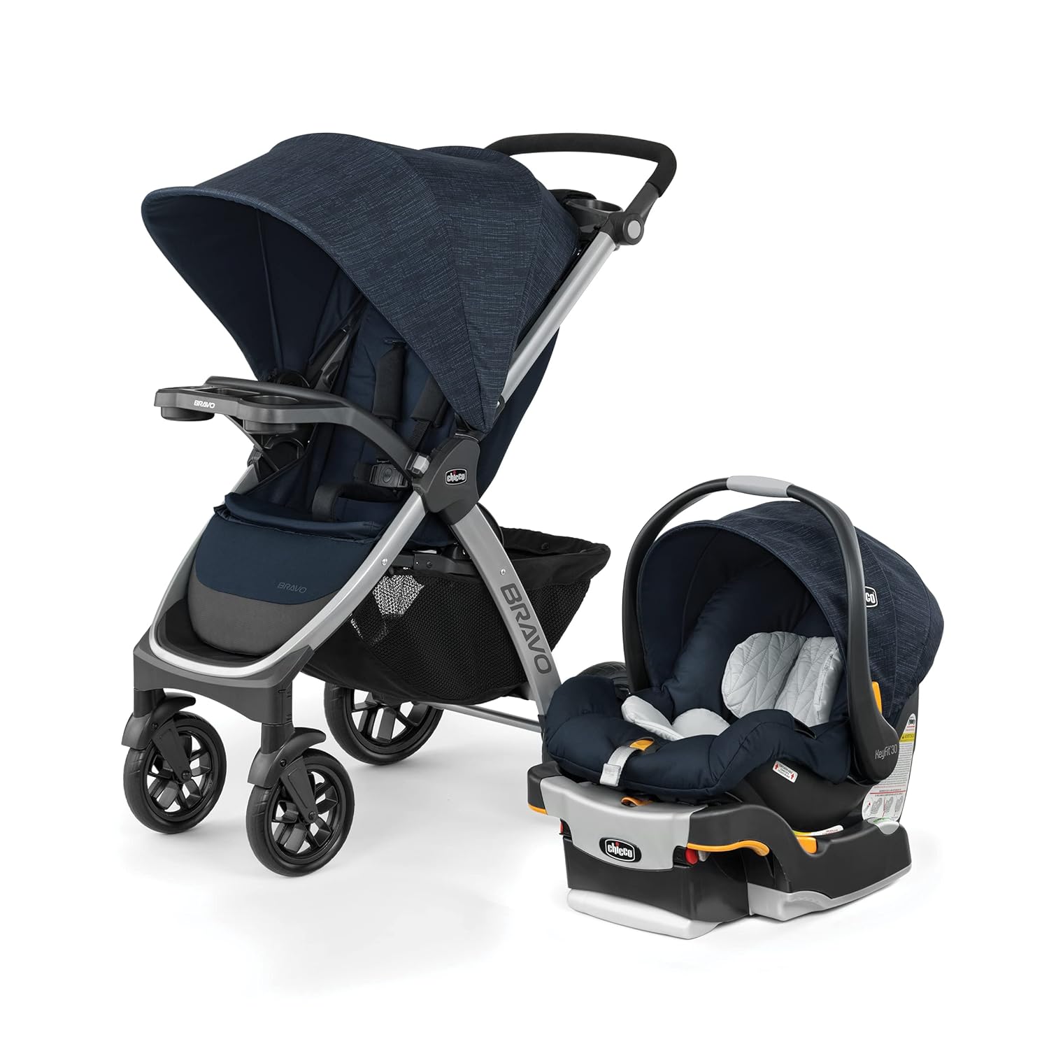 Chicco Bravo Trio travel system with Bravo stroller and KeyFit 30 infant car seat